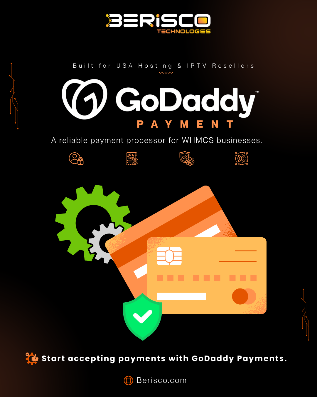 GoDaddy Payments for WHMCS: Stripe & PayPal Alternative for USA Hosting & IPTV Resellers