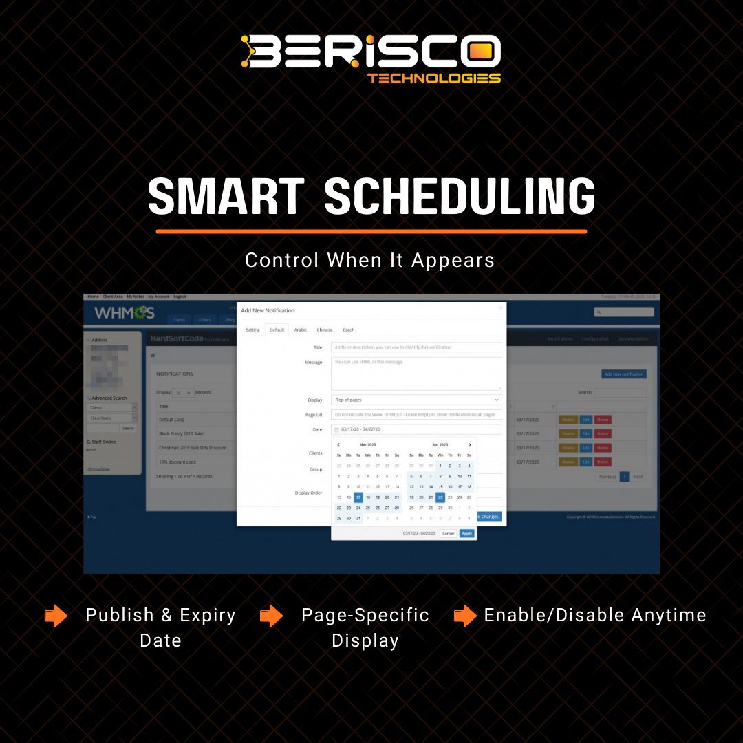 Desmarter Top AnnounceBar - Admin settings: full design customization and module controls